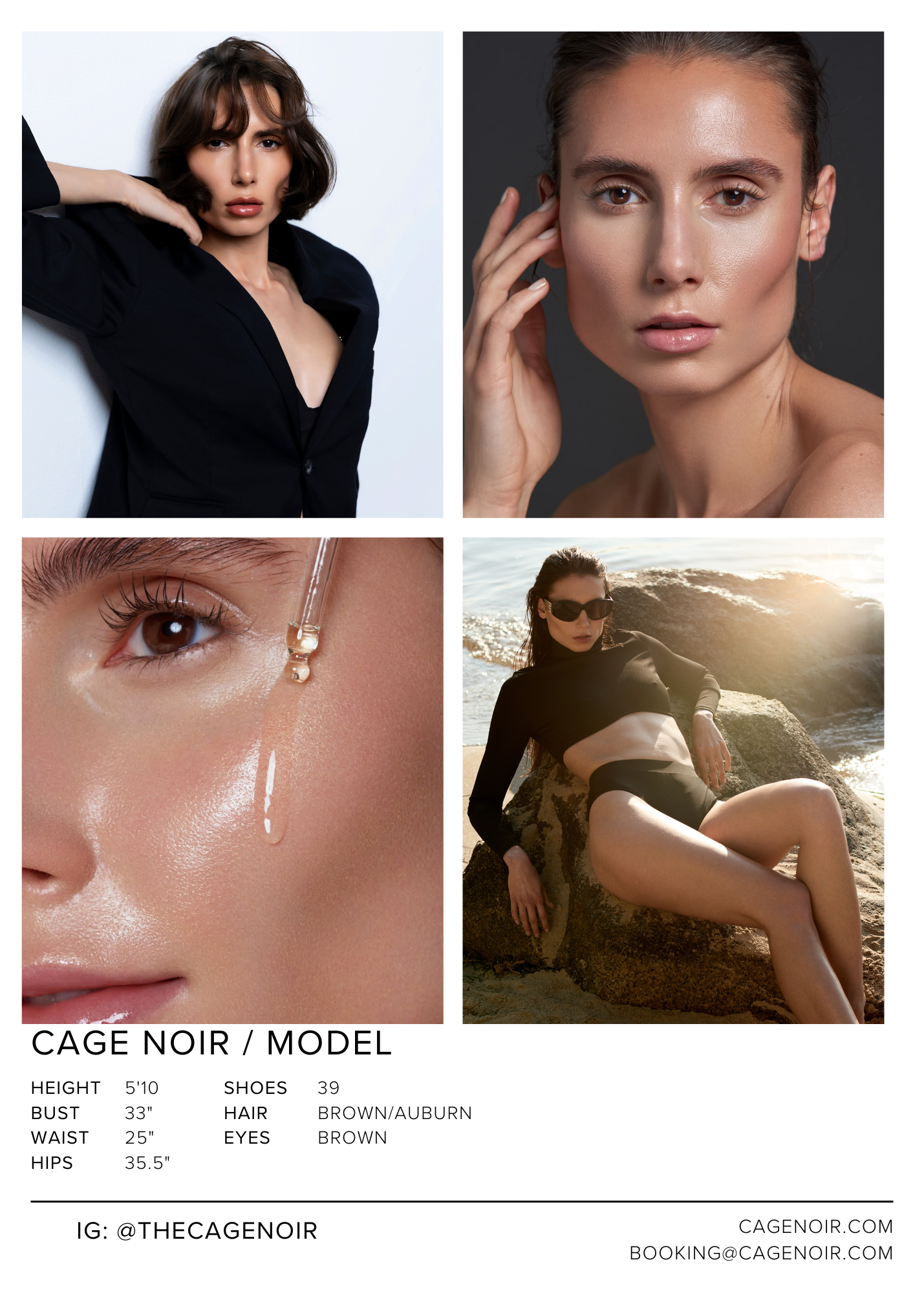 Cage Noir Comp Card Back